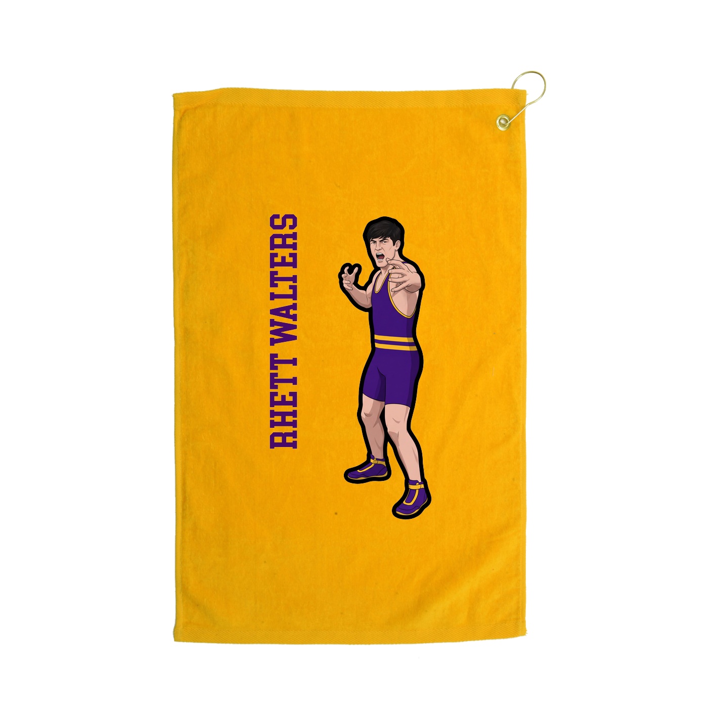 Golf Towel — Name Vertical in Gold
