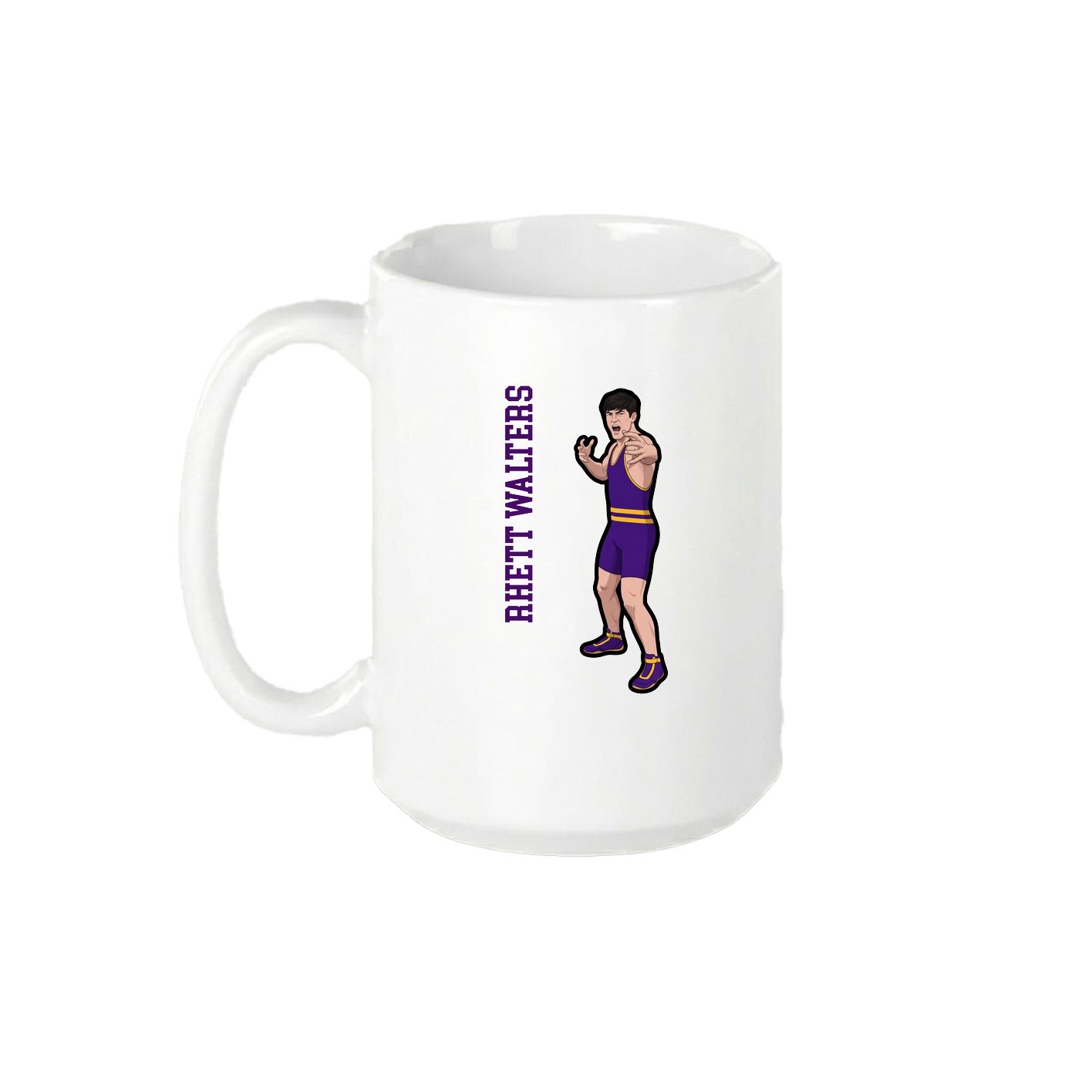 15oz Coffee Mug — Name Vertical in White
