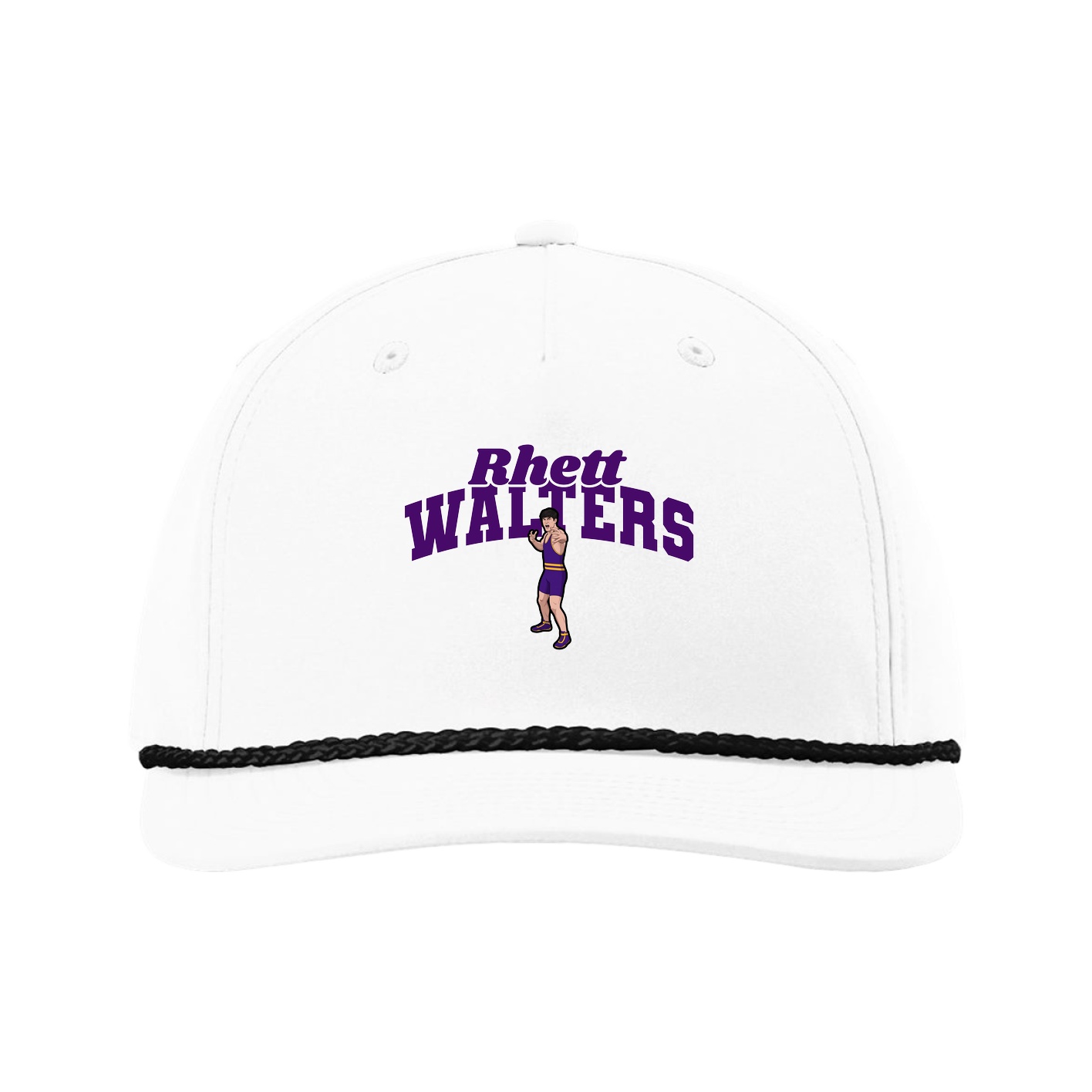 Five-Panel Classic Rope Cap — Signature Arch in White