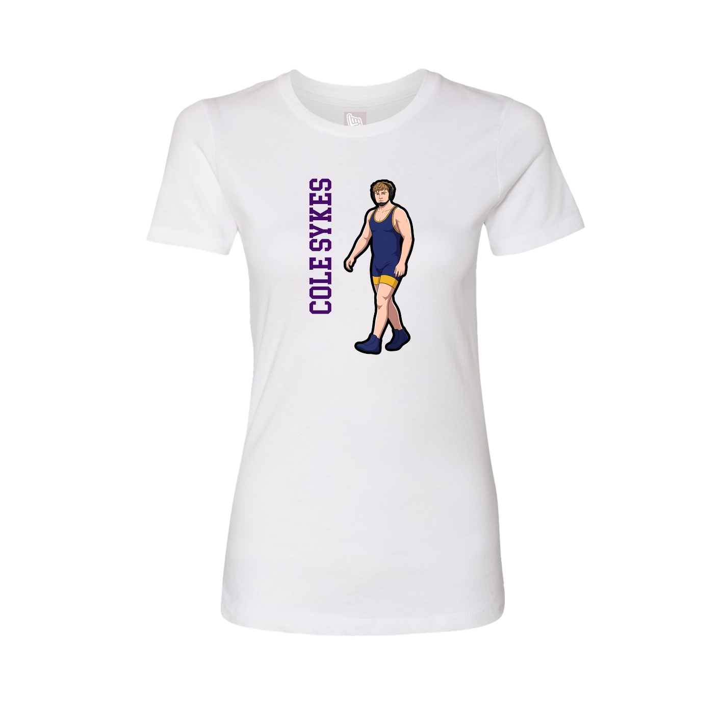 Fitted Women's Tee — Name Vertical in White
