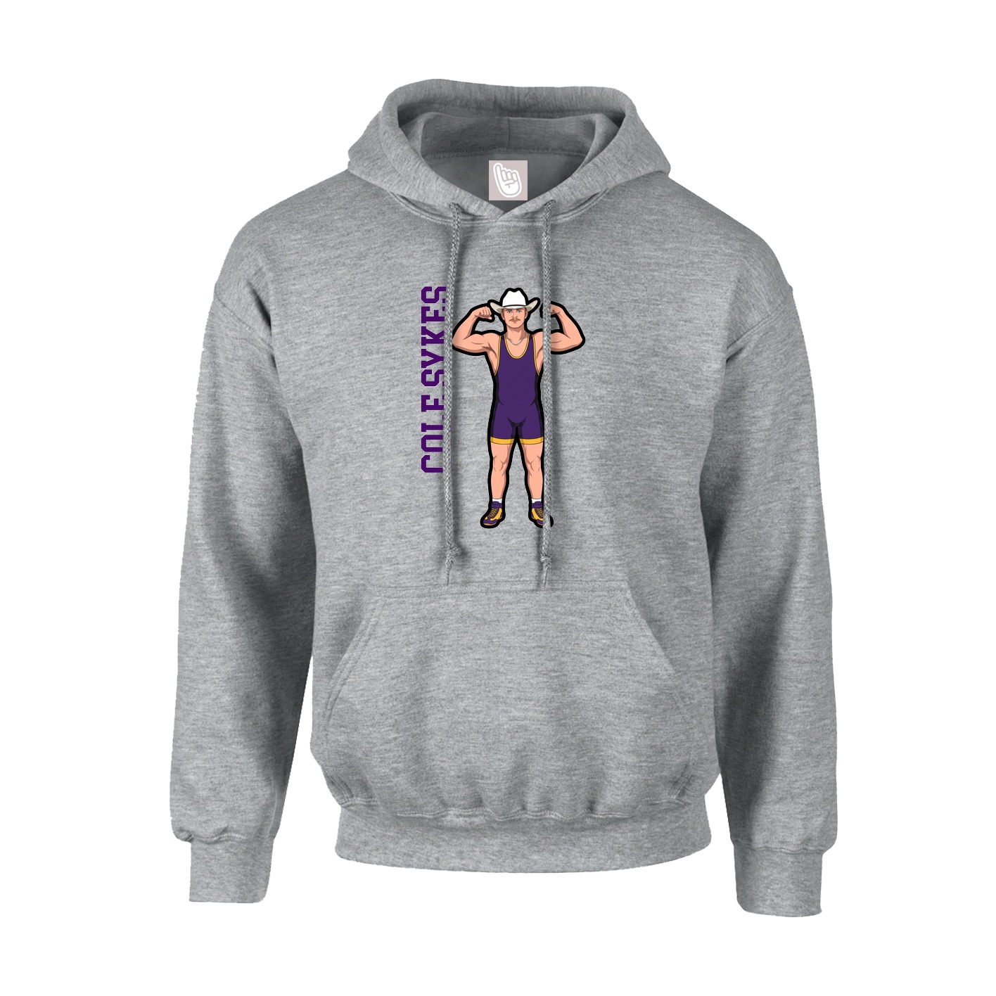 Youth Hoodie — Name Vertical in Grey
