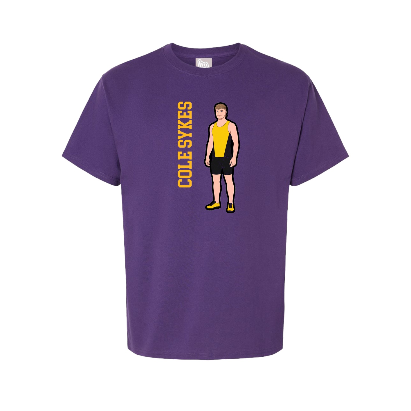 Youth Tee — Name Vertical in Purple