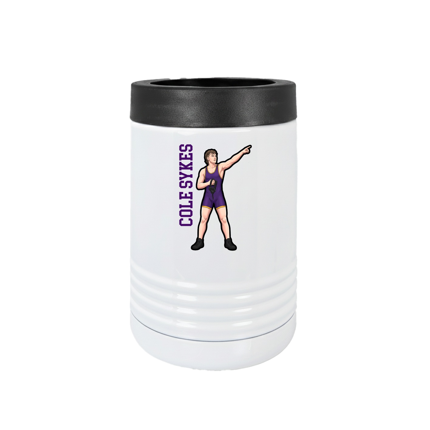 Beverage Holder — Name Vertical in White