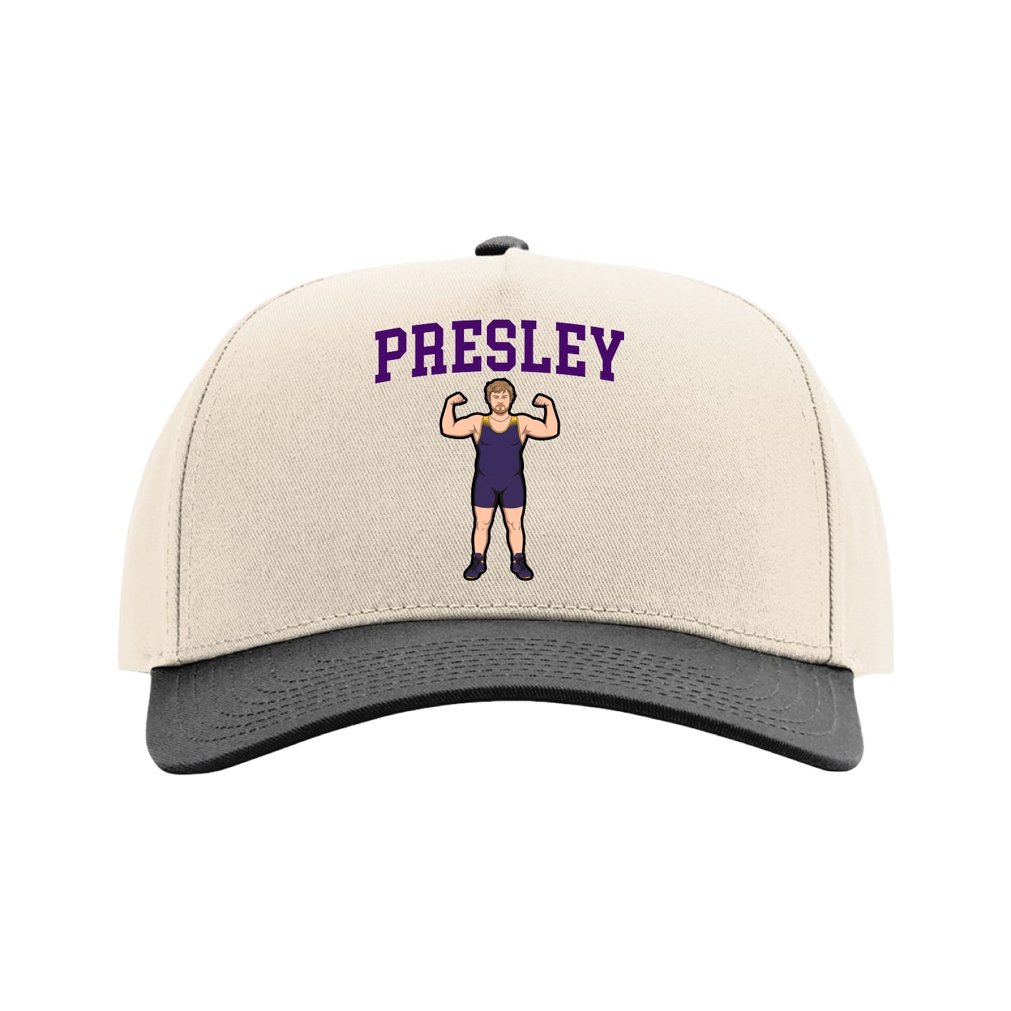 Full Fabric Five-Panel Champ Cap — Shirsey in Cream/Black
