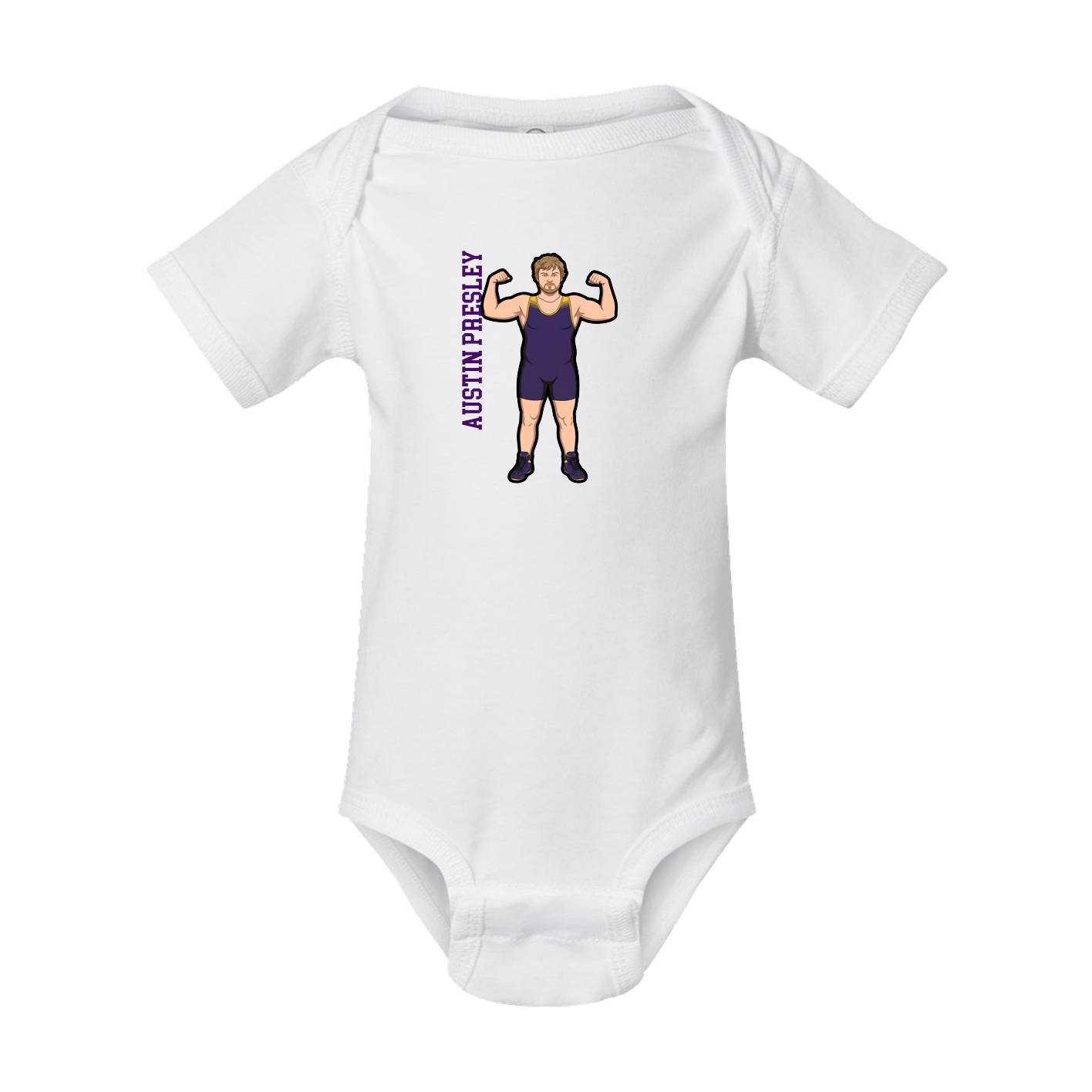 Baby Onesie — Name Vertical in White