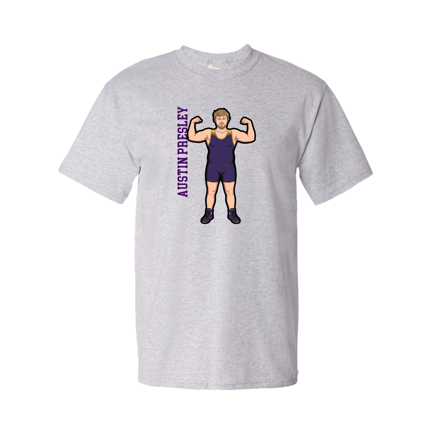 Tee — Name Vertical in Grey