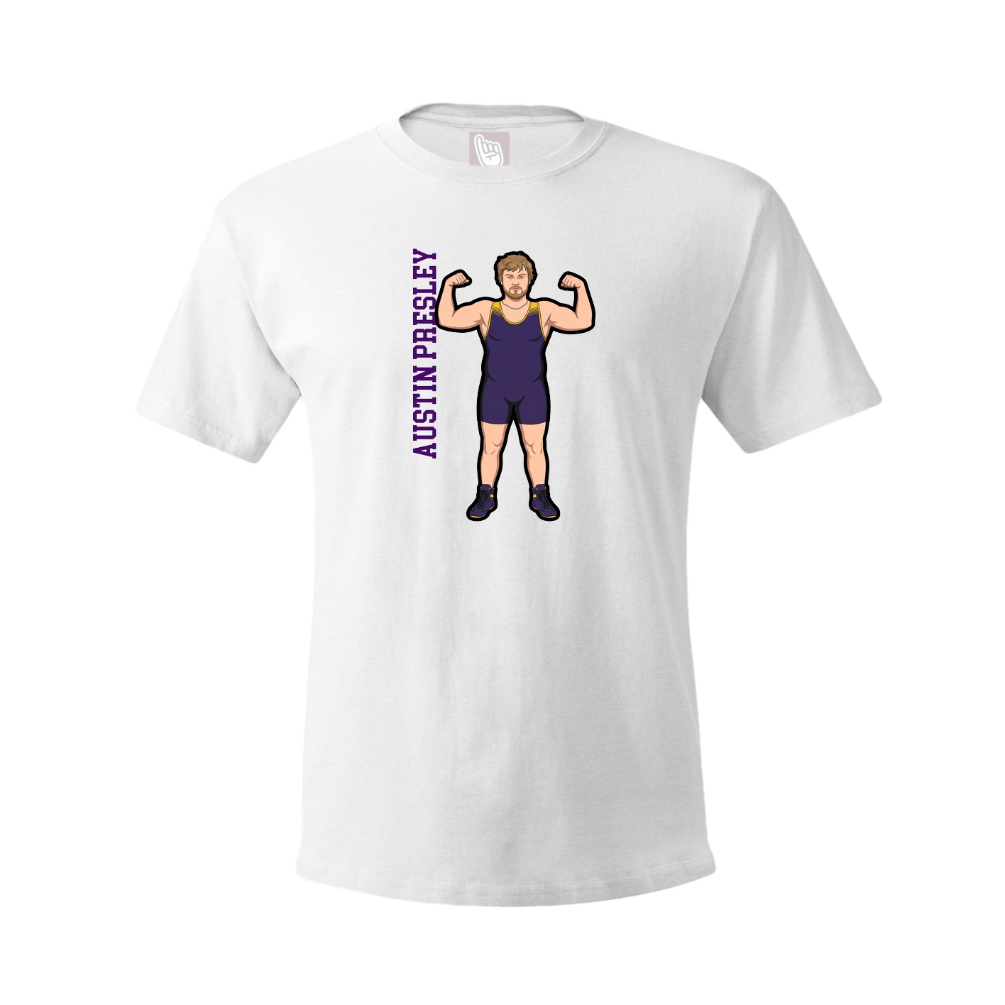 Youth Tee — Name Vertical in White