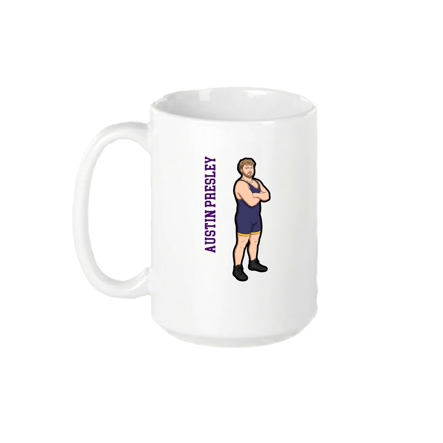 15oz Coffee Mug — Name Vertical in White