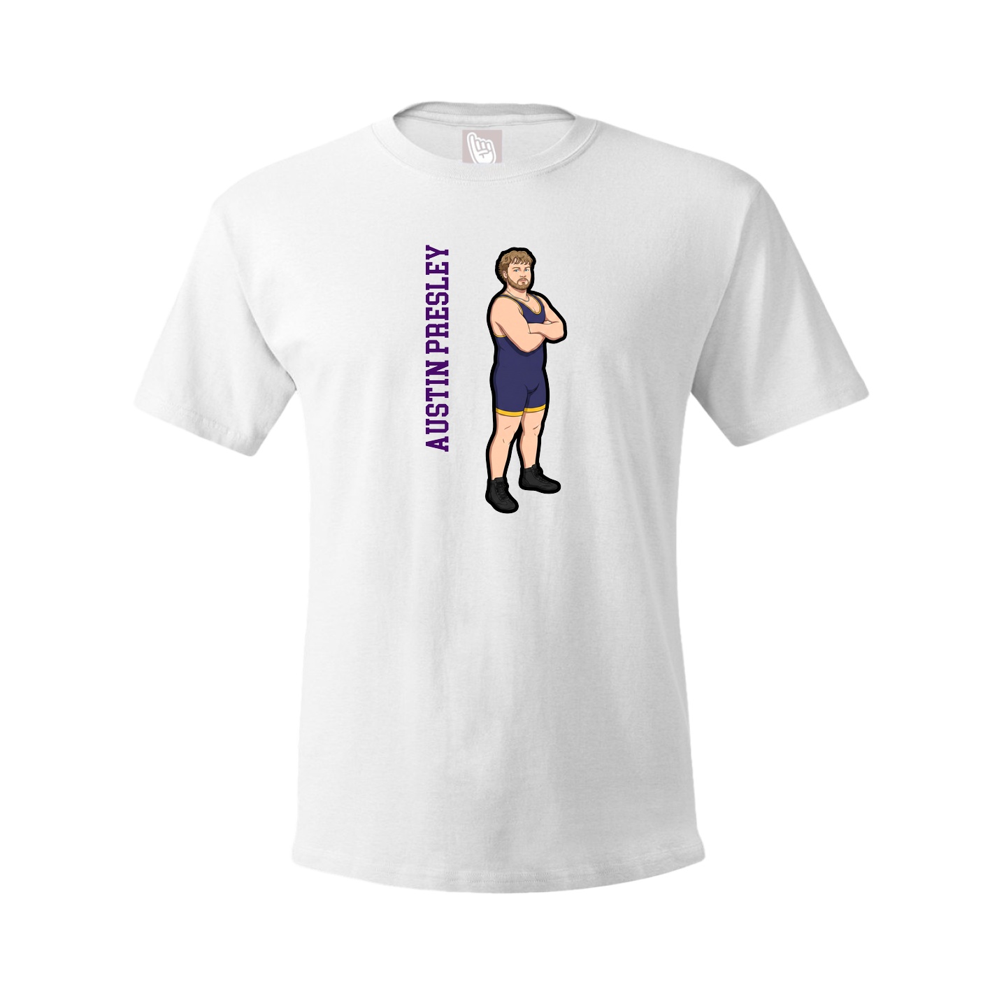 Tee — Name Vertical in White