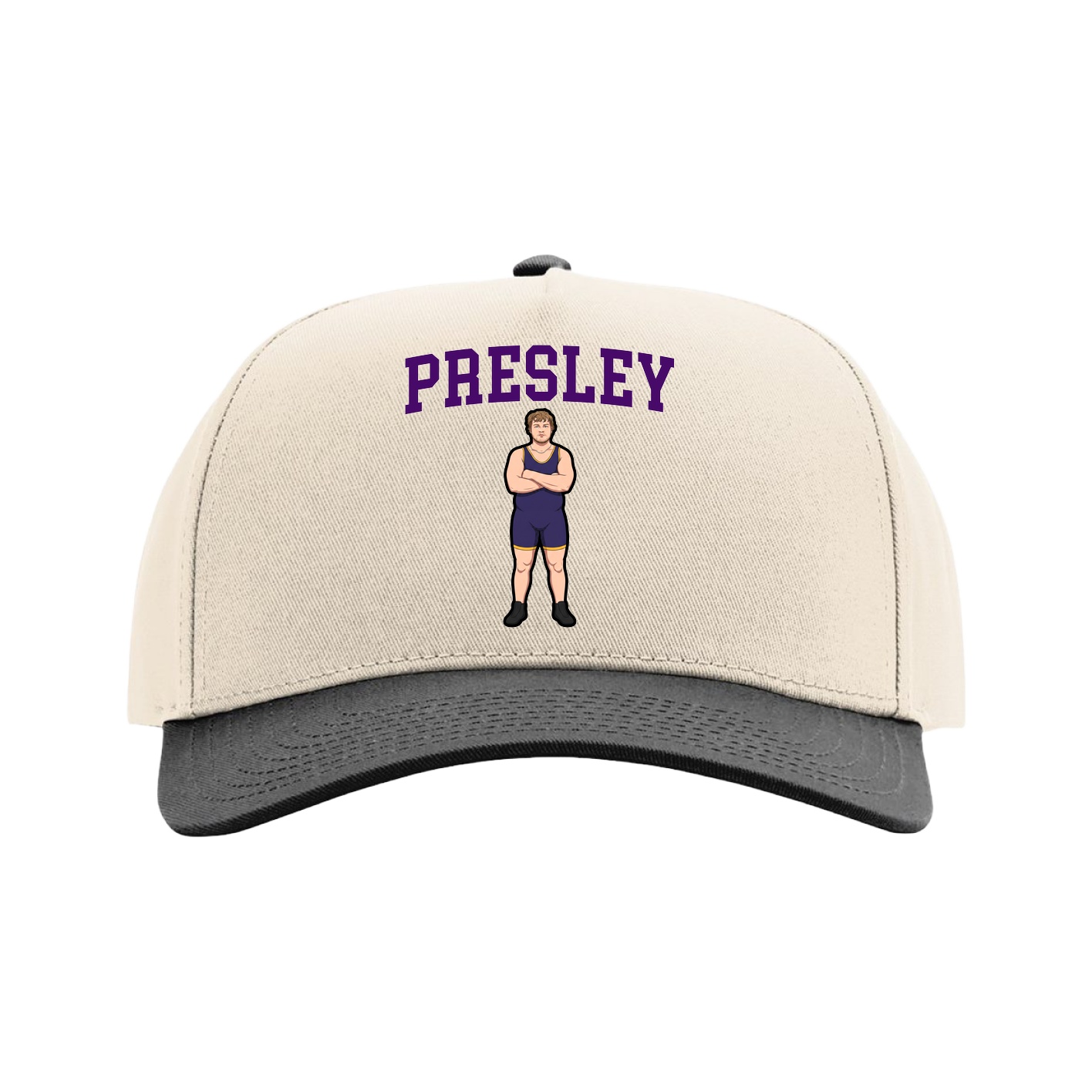 Full Fabric Five-Panel Champ Cap — Shirsey in Cream/Black