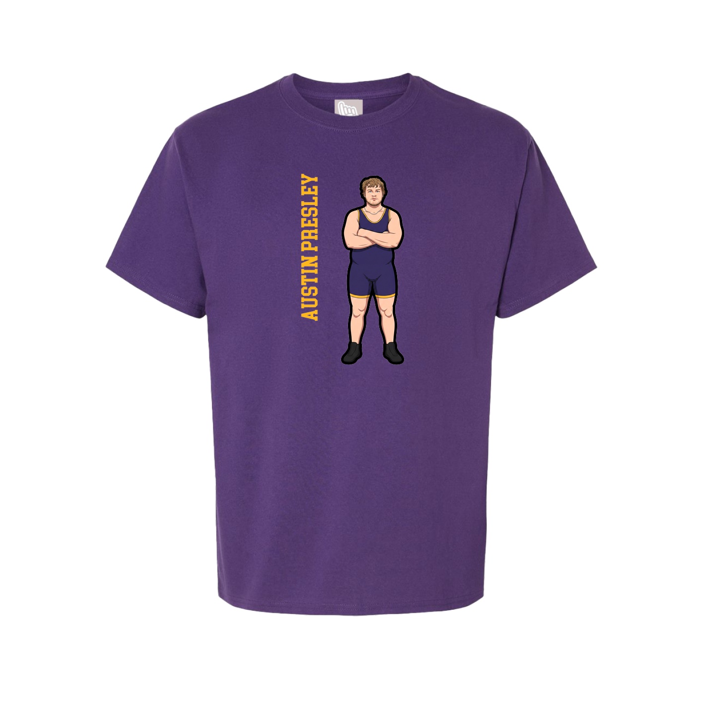 Youth Tee — Name Vertical in Purple