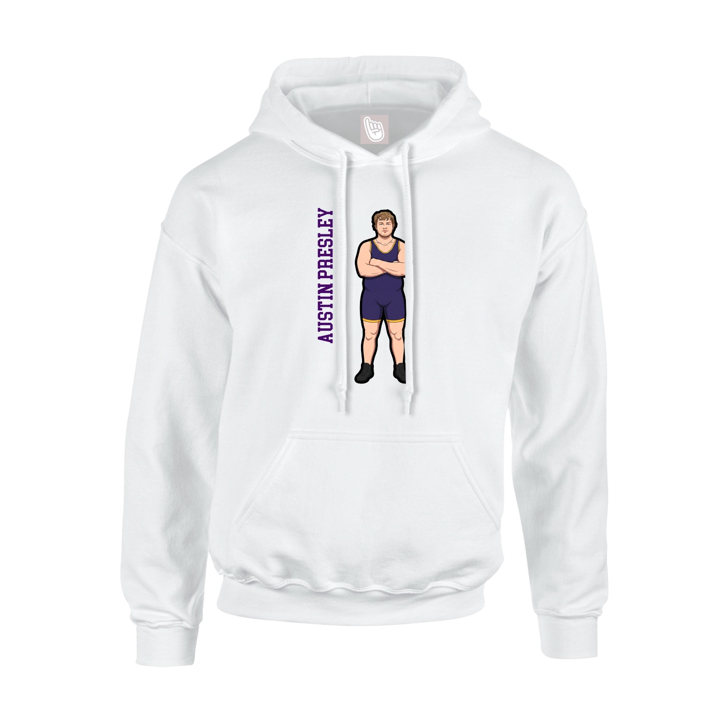 Hoodie — Name Vertical in White