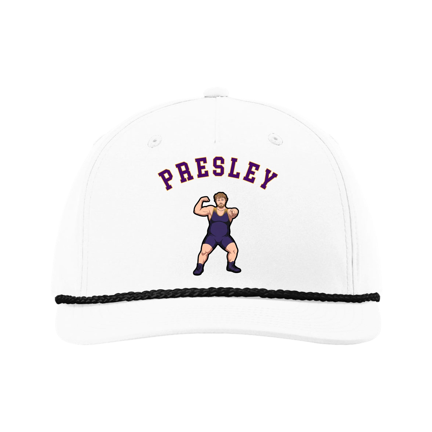 Five-Panel Classic Rope Cap — Shirsey Arch in White