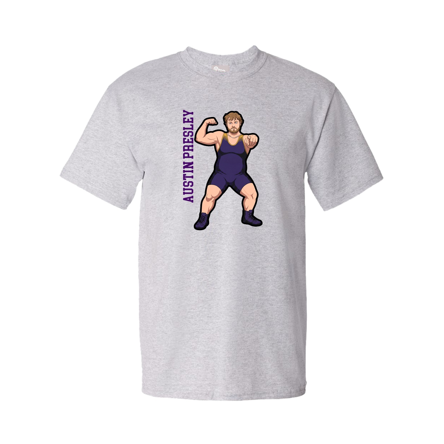 Tee — Name Vertical in Grey