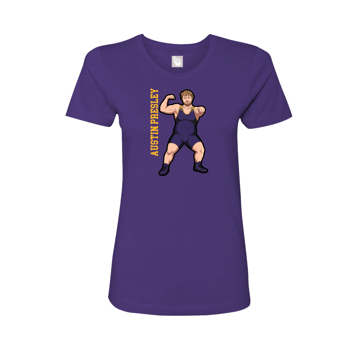 Womens Tee — Name Vertical in Purple