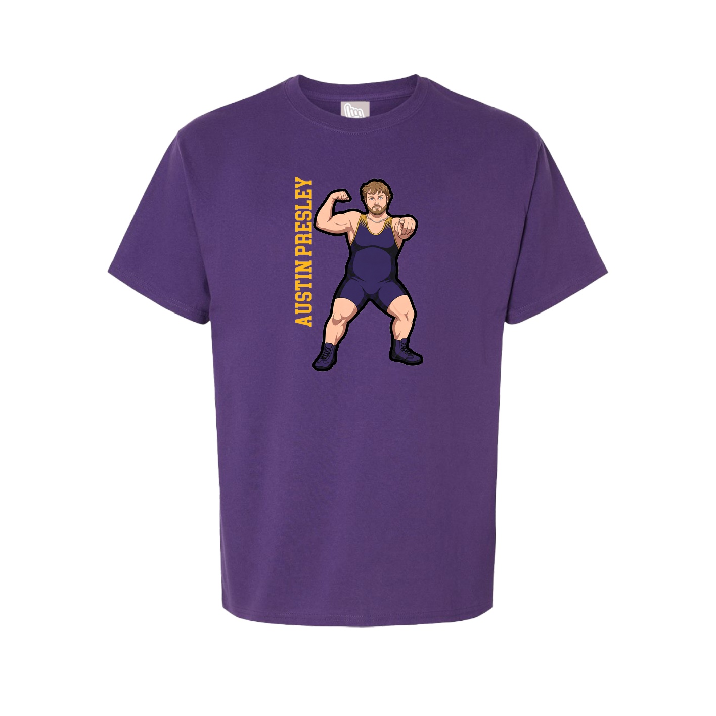 Youth Tee — Name Vertical in Purple