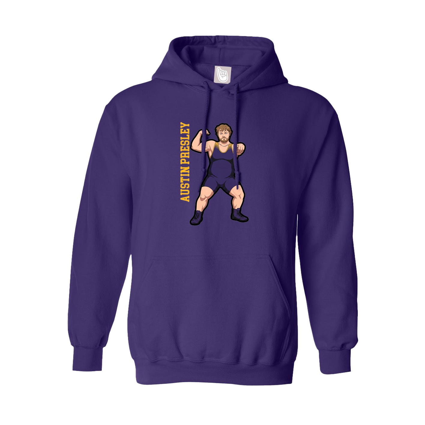Youth Hoodie — Name Vertical in Purple