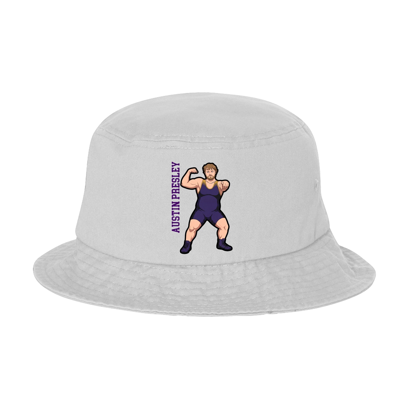 Bucket Cap — Name Vertical in White