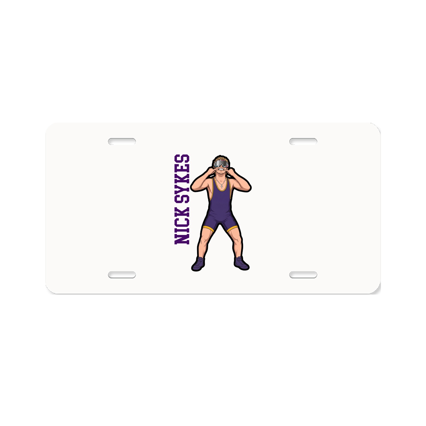 License Plate — Name Vertical in Classic