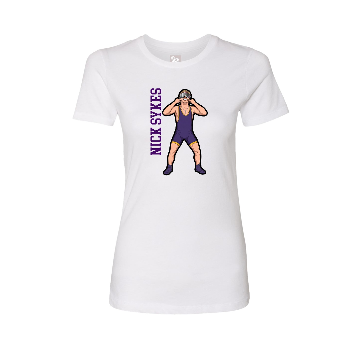 Womens Tee — Name Vertical in White
