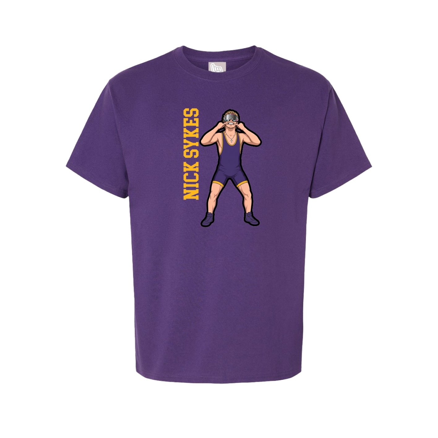 Youth Tee — Name Vertical in Purple