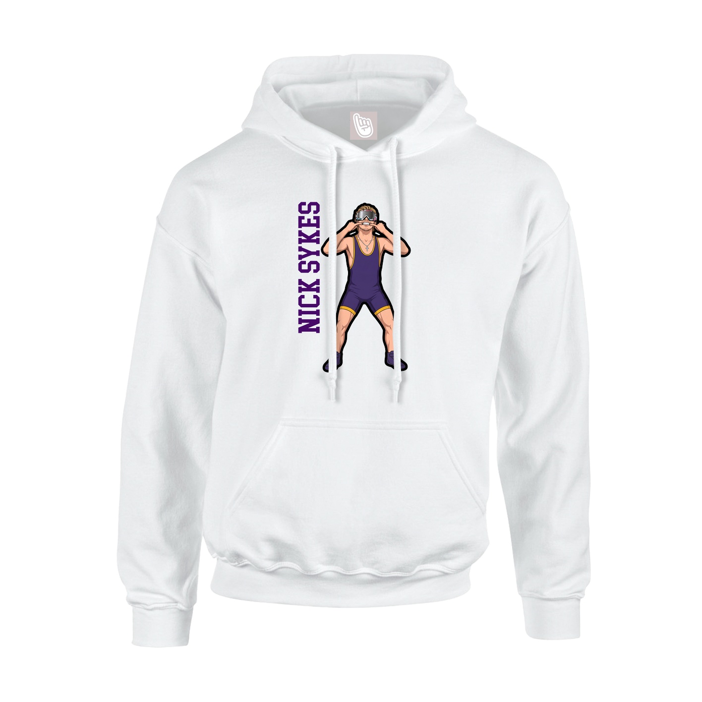 Hoodie — Name Vertical in White
