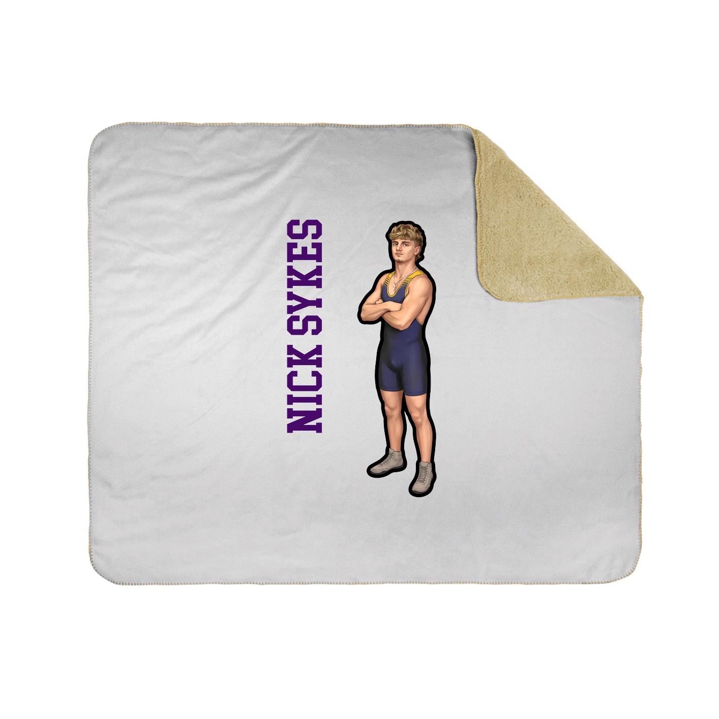 Throw Blanket — Name Vertical in White