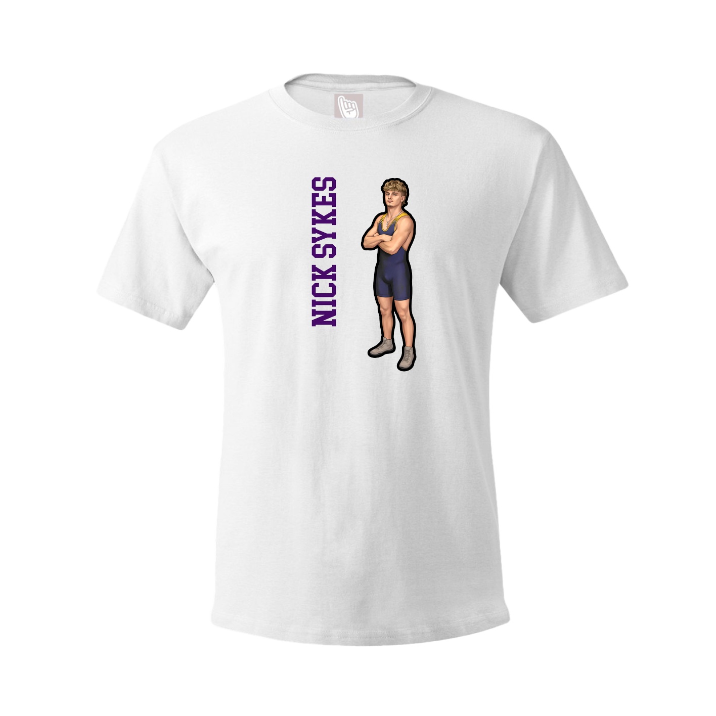 Youth Tee — Name Vertical in White