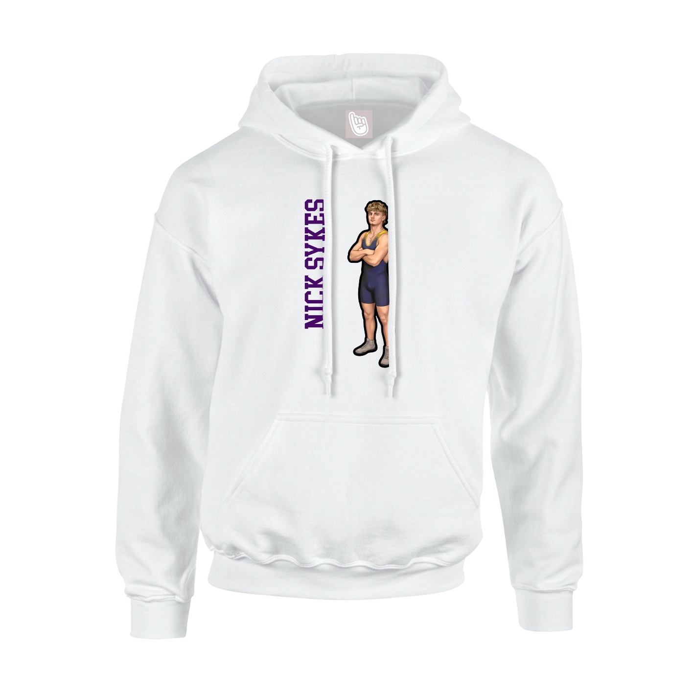Hoodie — Name Vertical in White