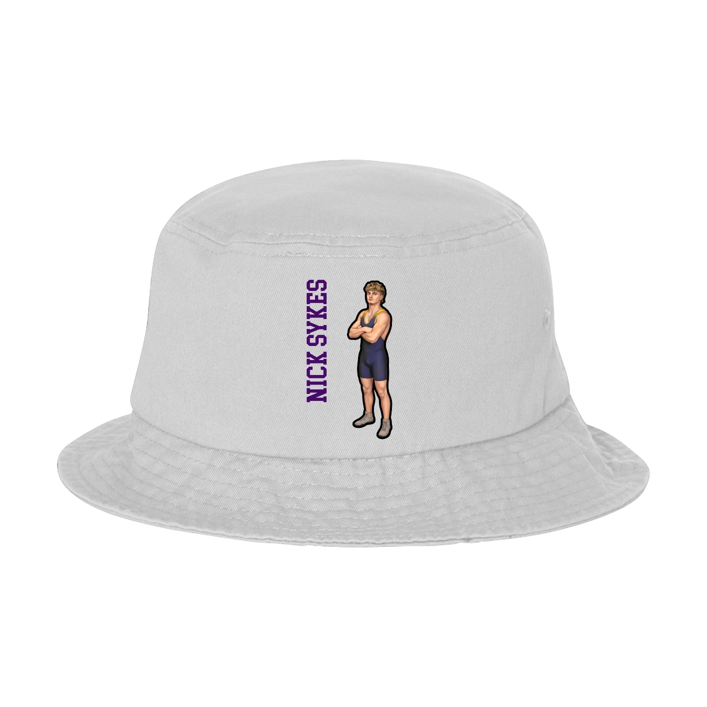 Bucket Cap — Name Vertical in White