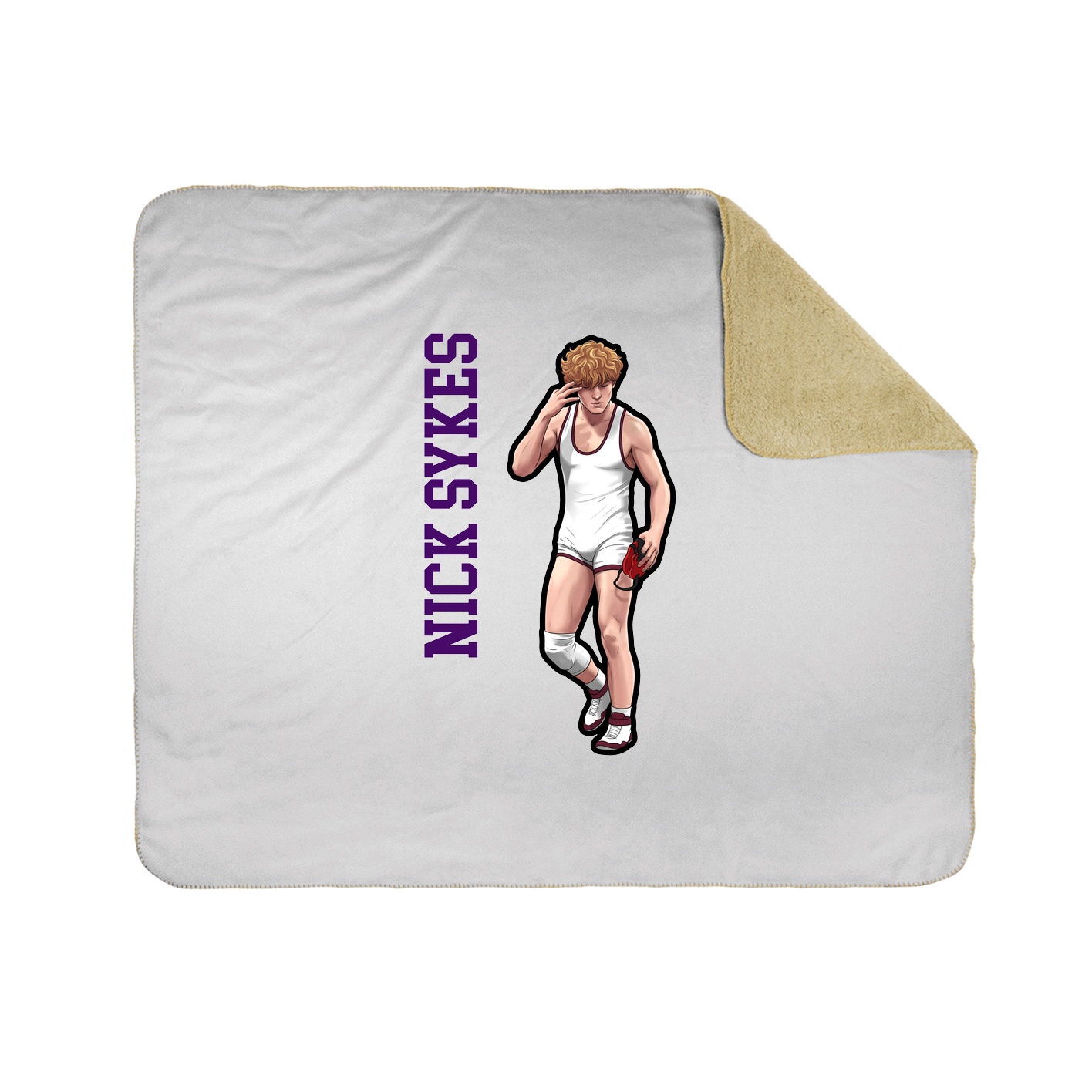 Throw Blanket — Name Vertical in White