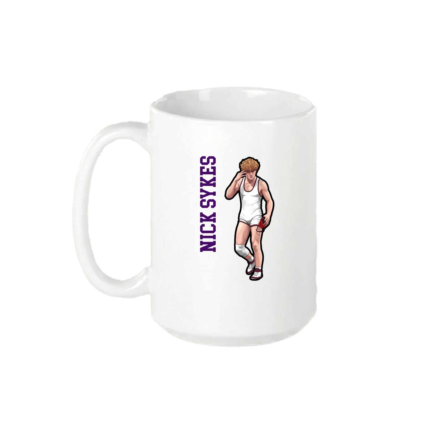 15oz Coffee Mug — Name Vertical in White