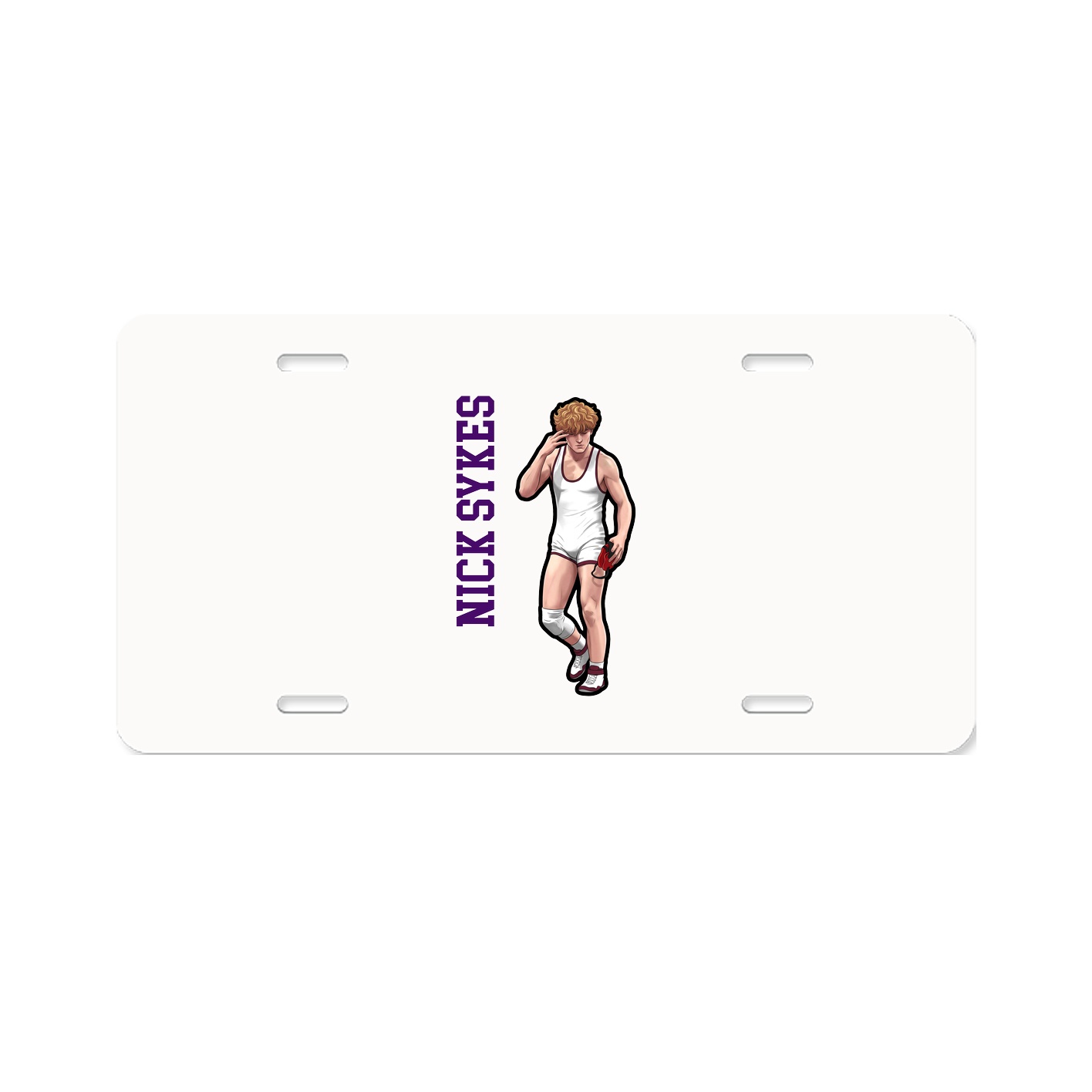 License Plate — Name Vertical in Classic