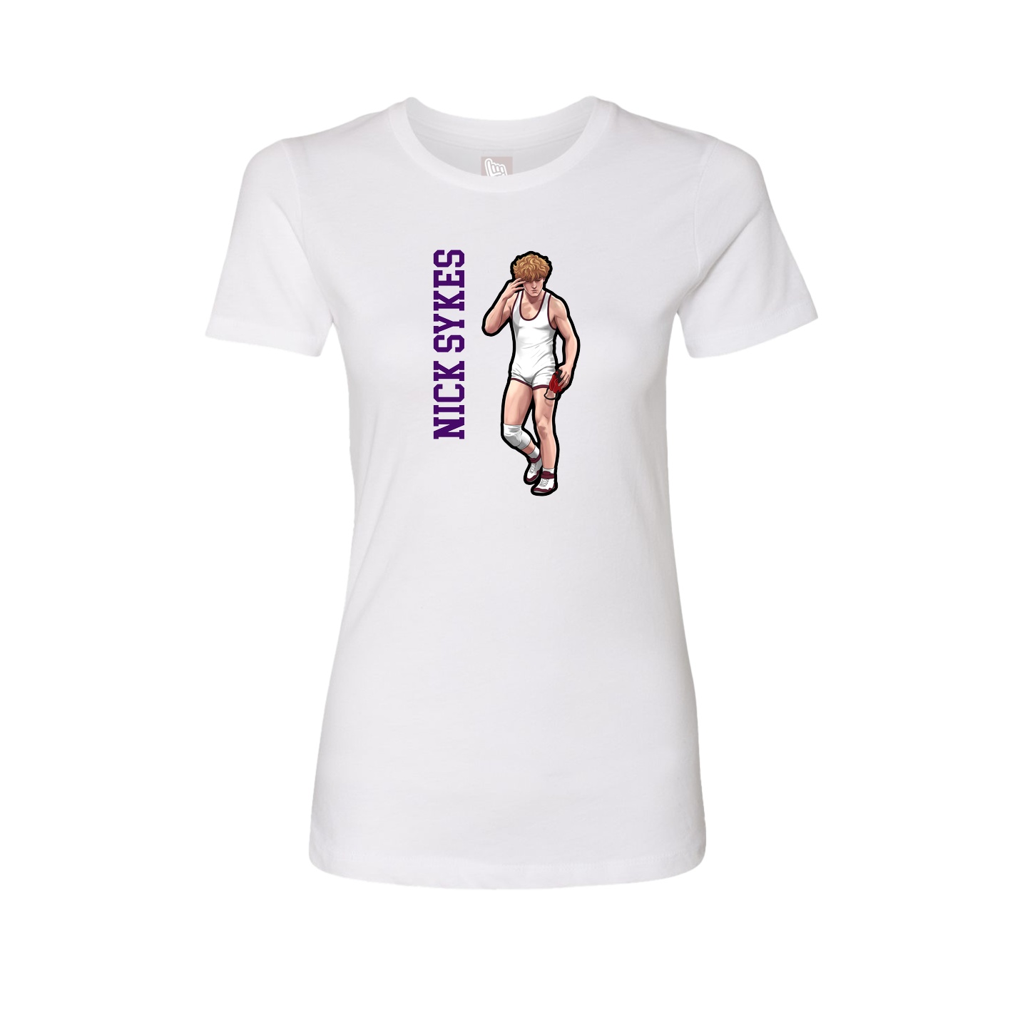 Womens Tee — Name Vertical in White