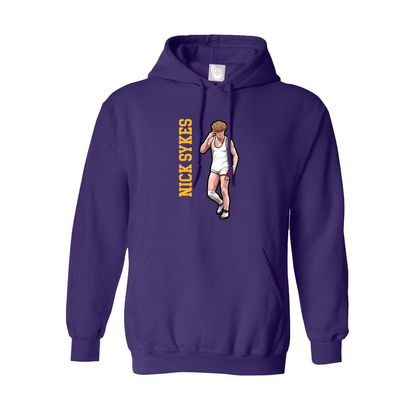 Hoodie — Name Vertical in Purple