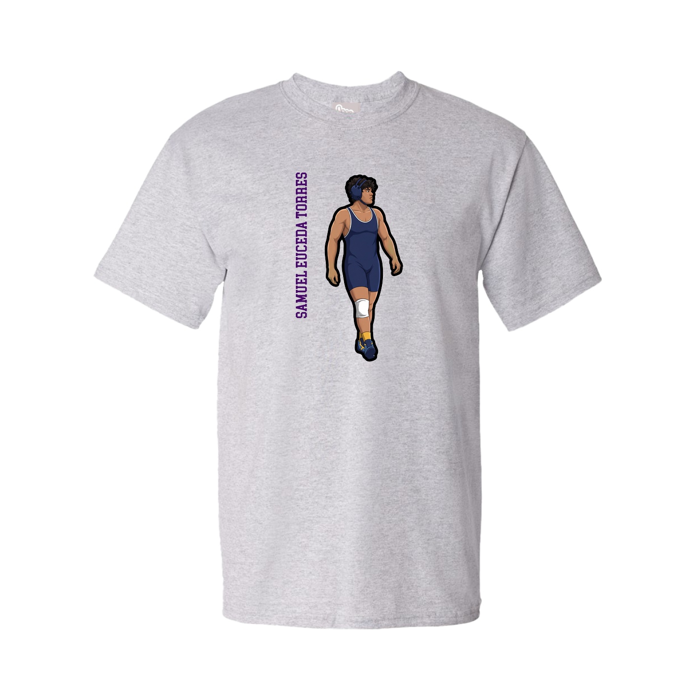 Tee — Name Vertical in Grey
