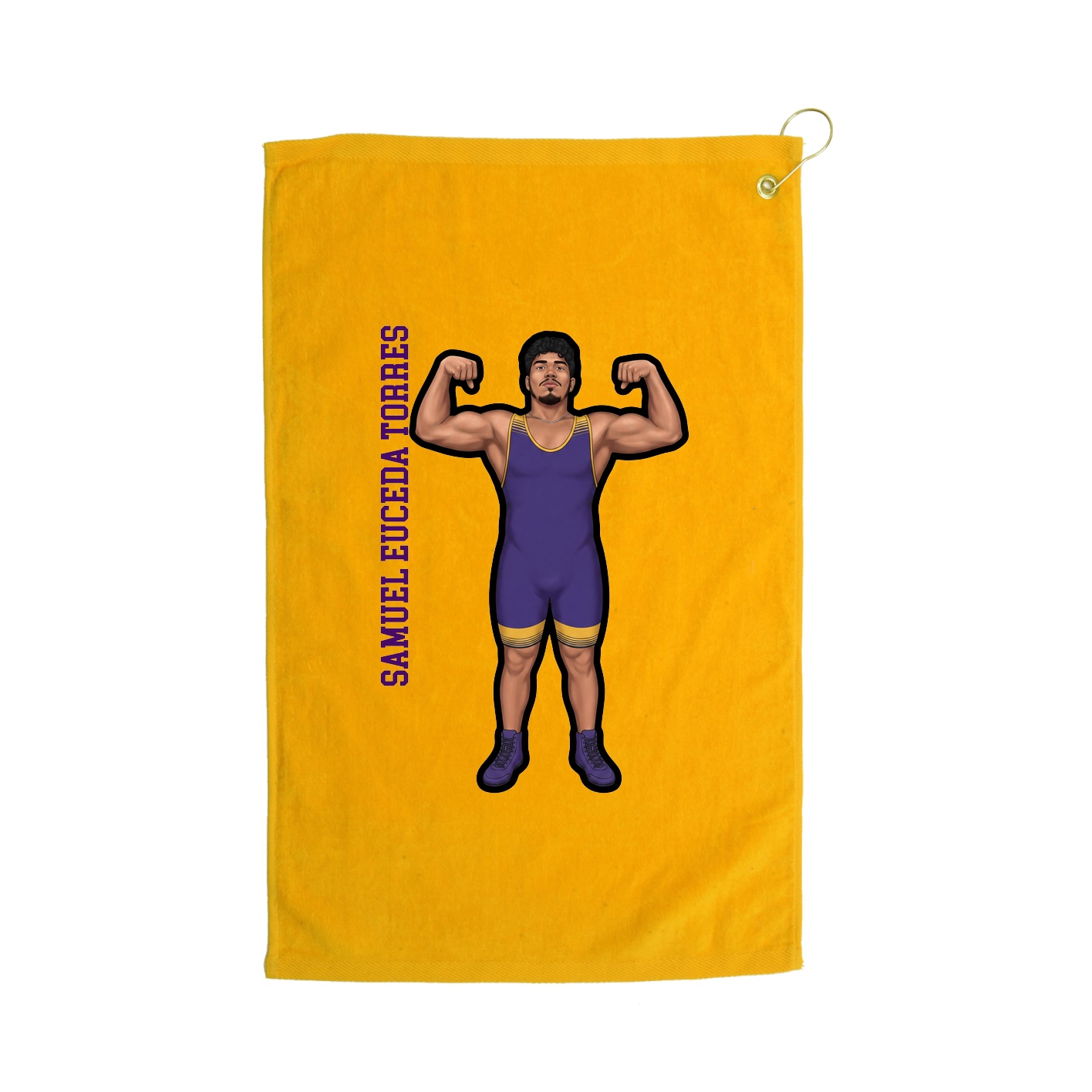 Golf Towel — Name Vertical in Gold