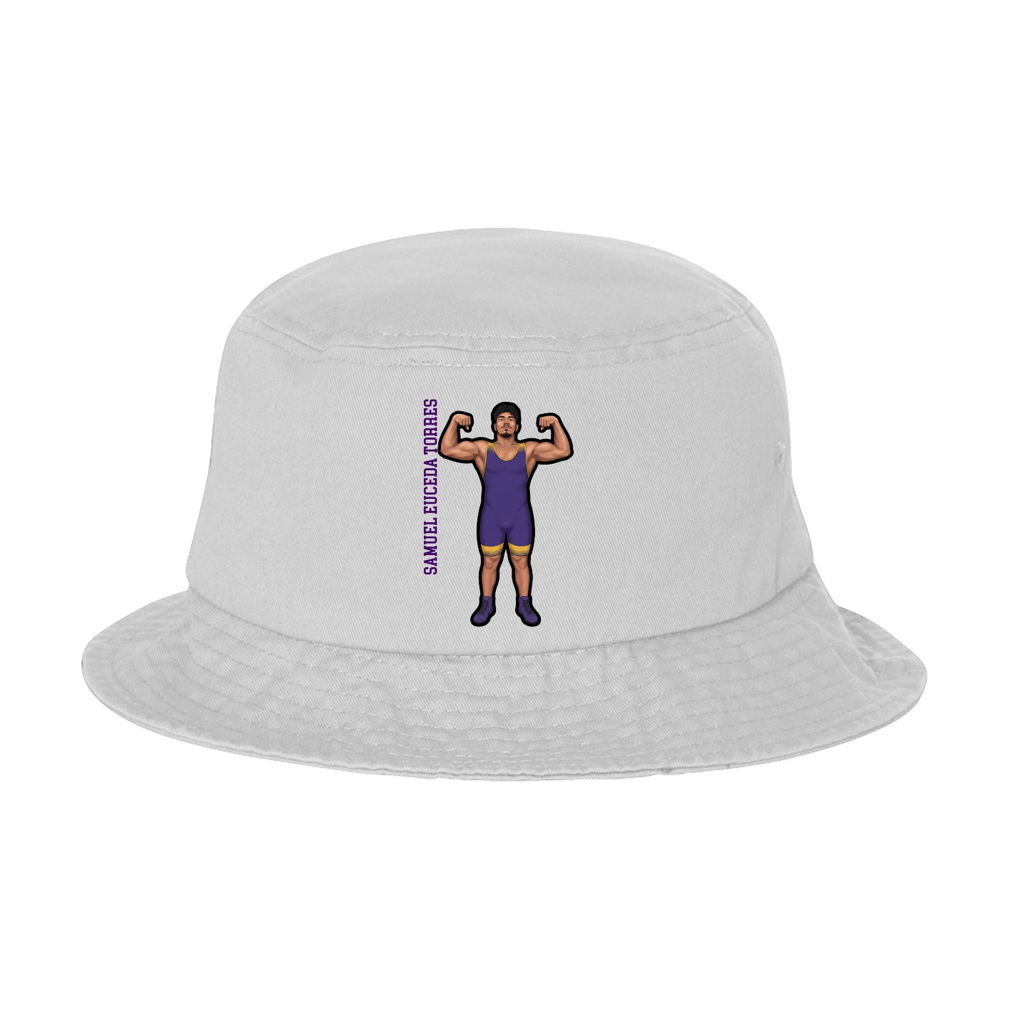 Bucket Cap — Name Vertical in White
