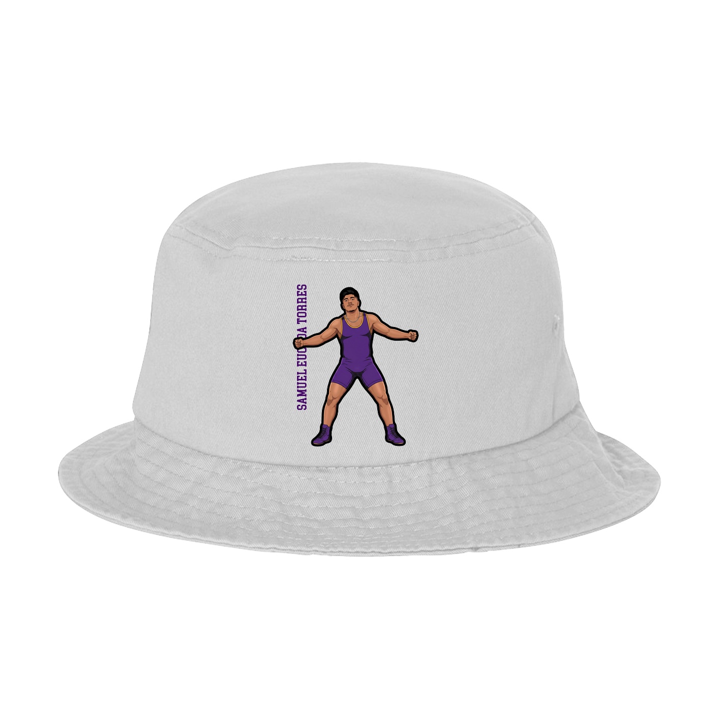 Bucket Cap — Name Vertical in White