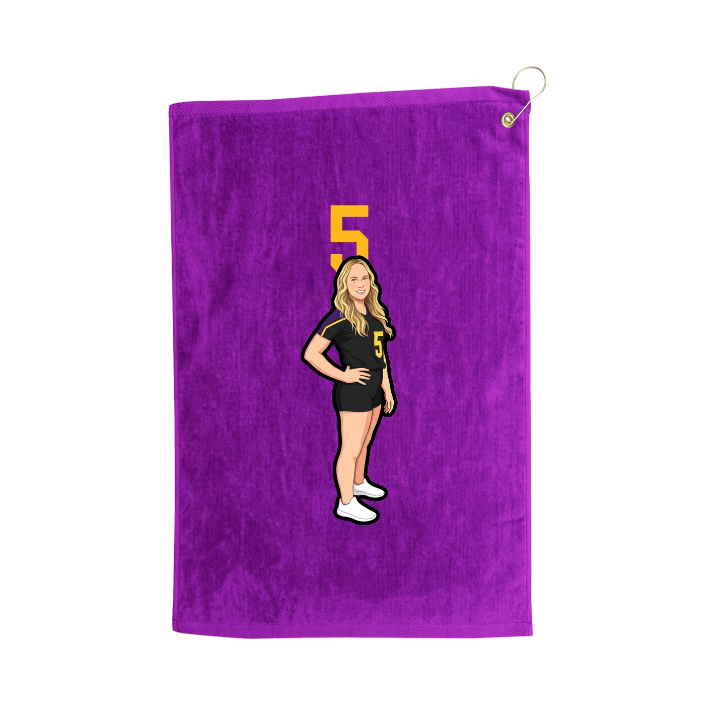 Golf Towel — Number Top in Purple