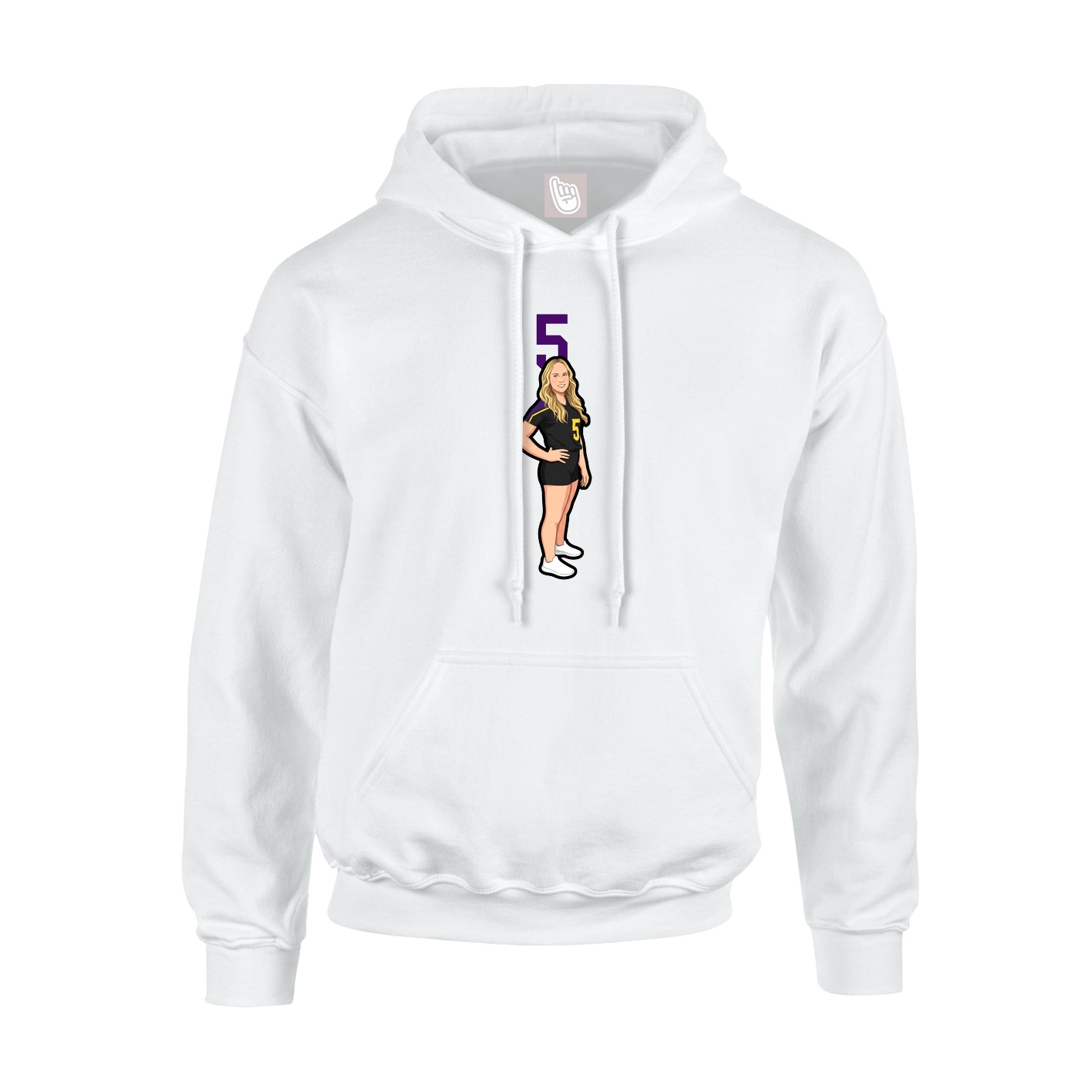 Hoodie — Number Top in White