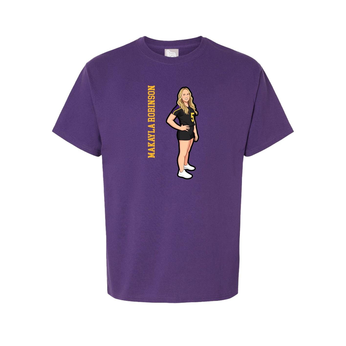 Youth Tee — Name Vertical in Purple