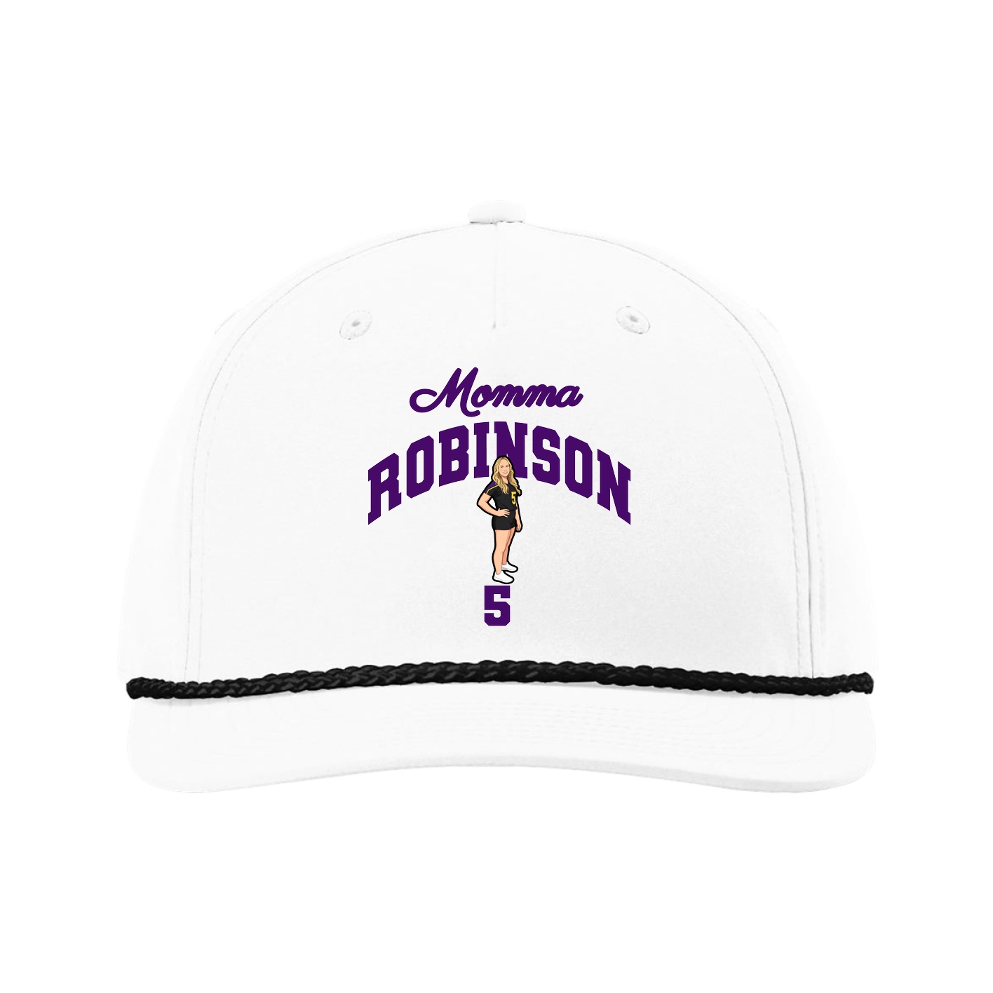 Five-Panel Classic Rope Cap — Mothers Day Arch in White