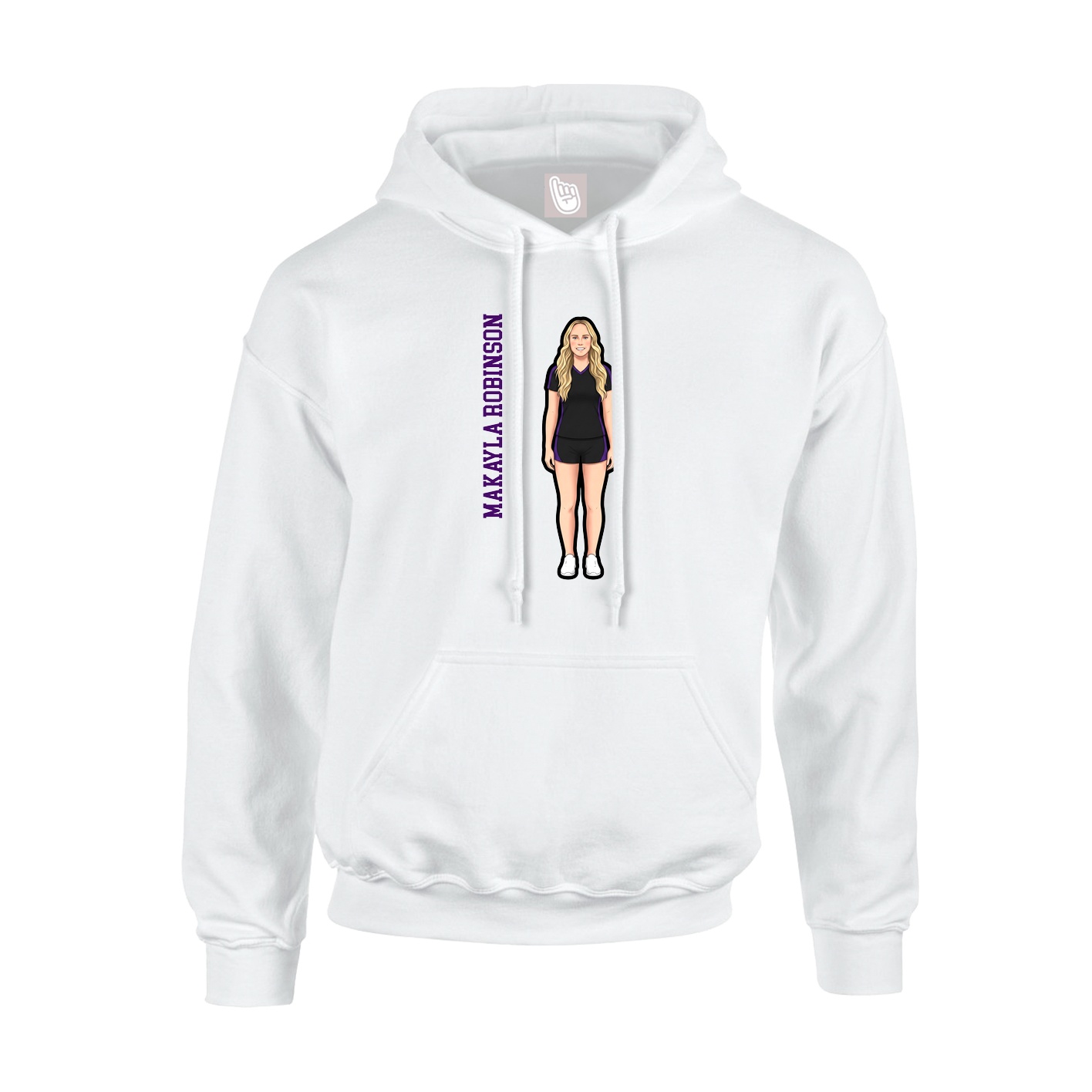 Hoodie — Name Vertical in White