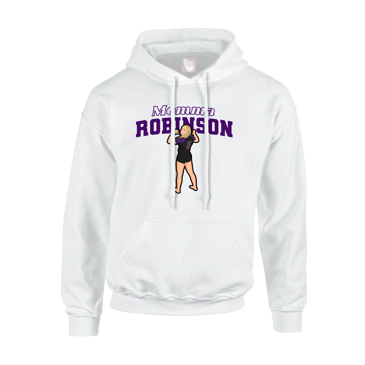 Youth Hoodie — Mothers Day Block in White