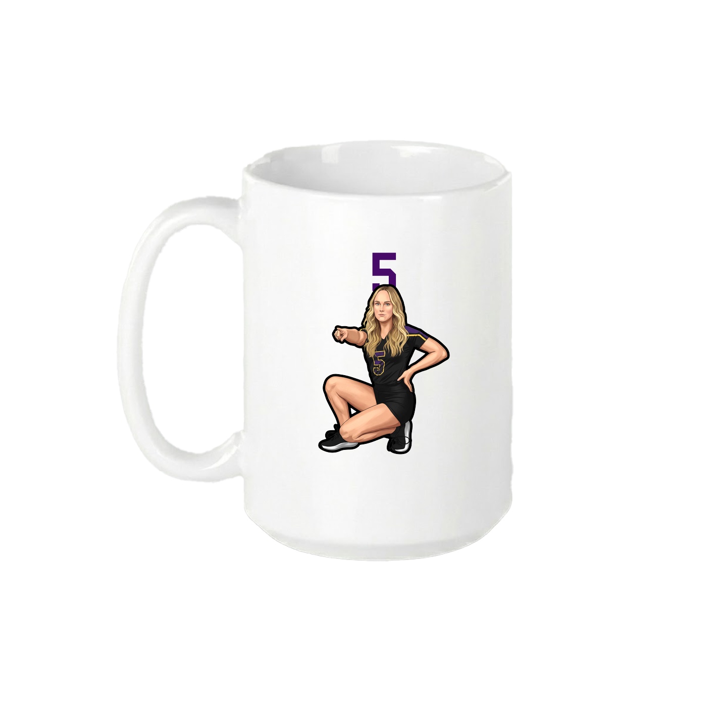 15oz Coffee Mug — Number Top in White
