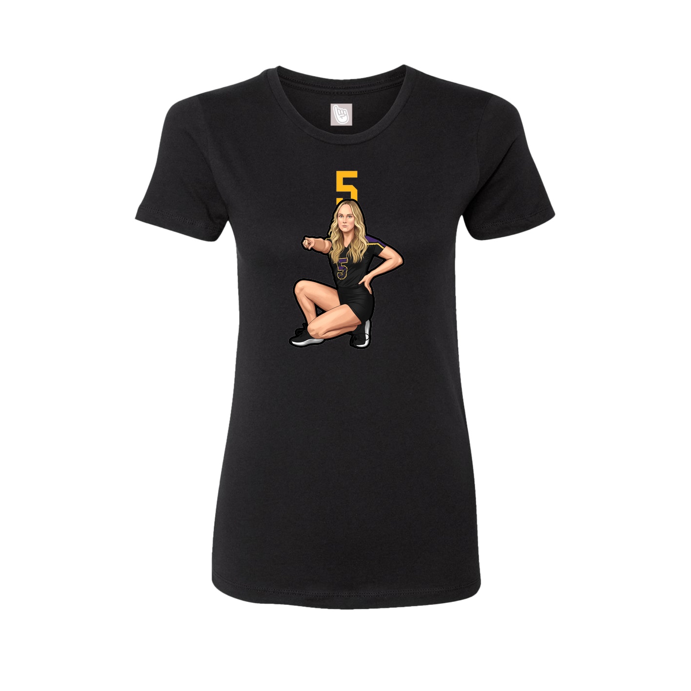 Womens Tee — Number Top in Black