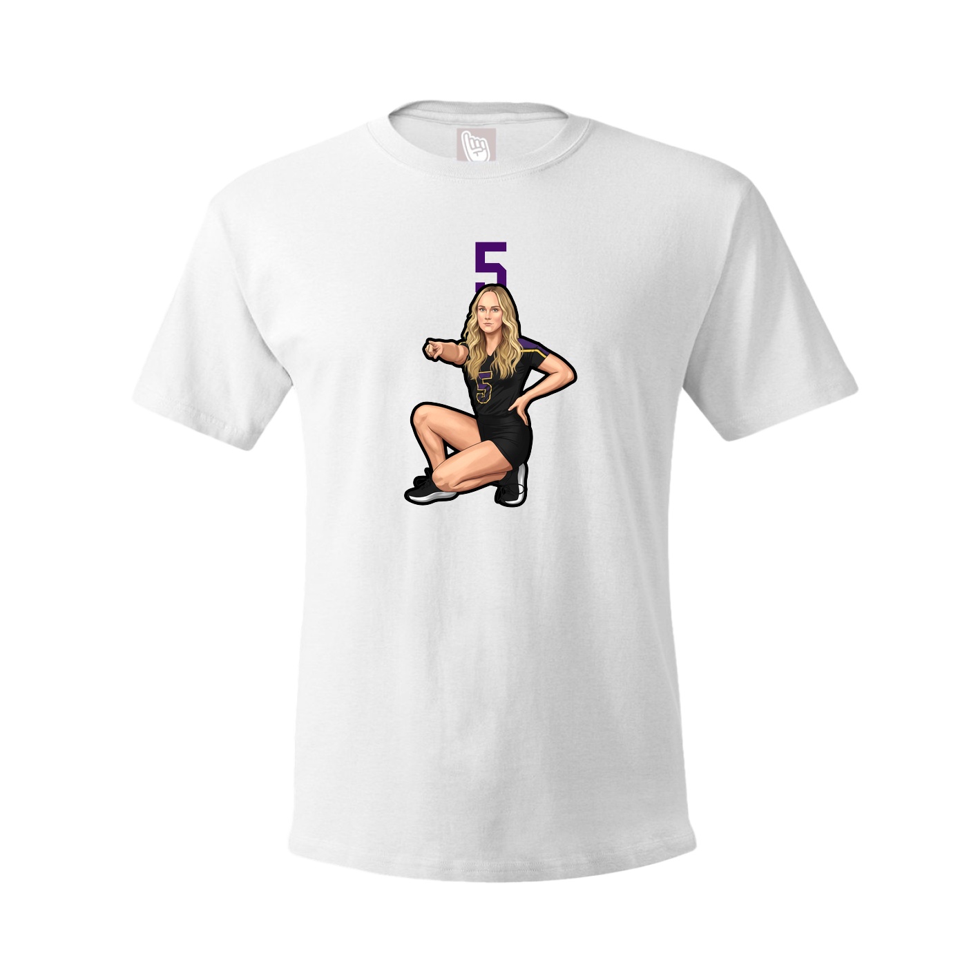 Youth Tee — Number Top in White