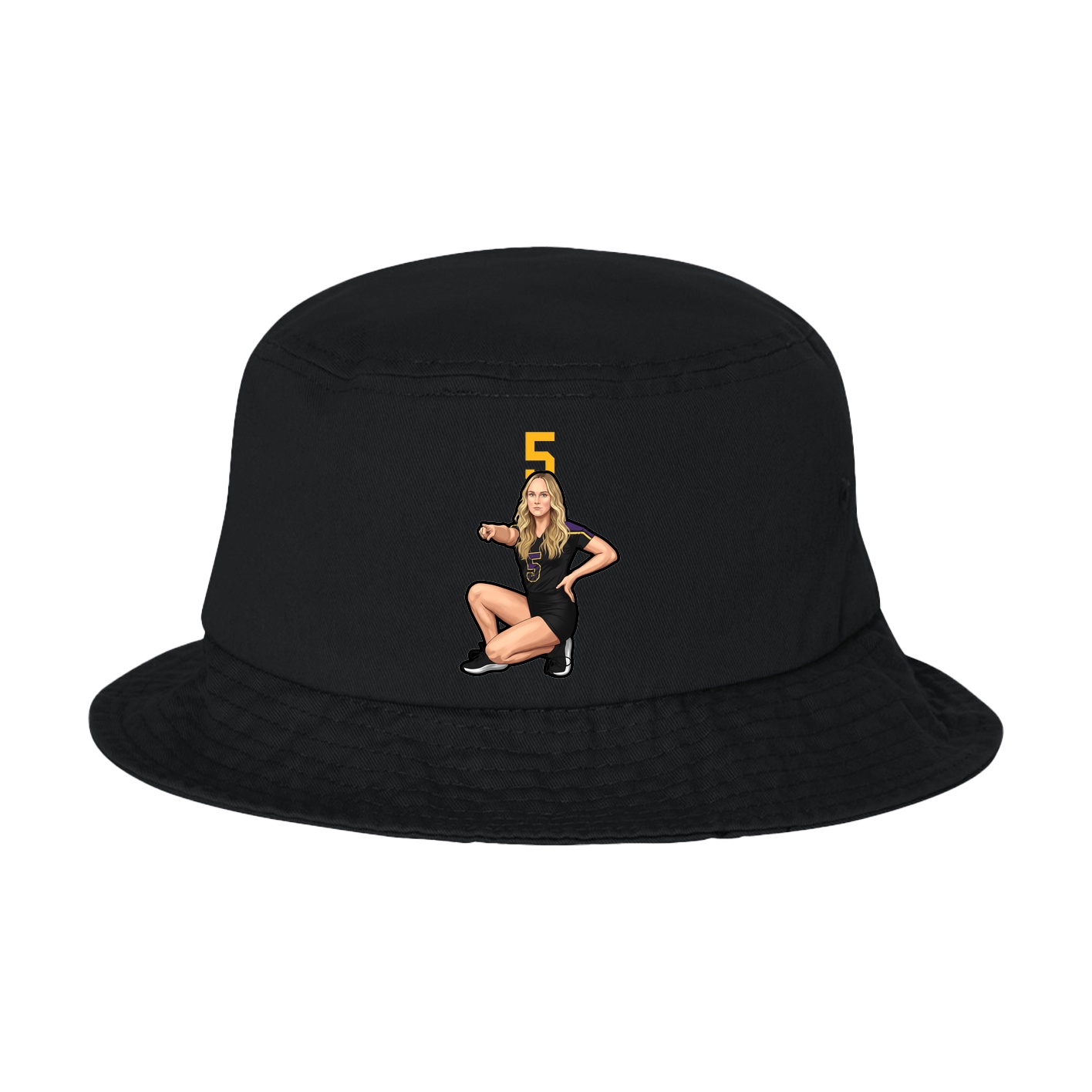 Bucket Cap — Number Top in Black