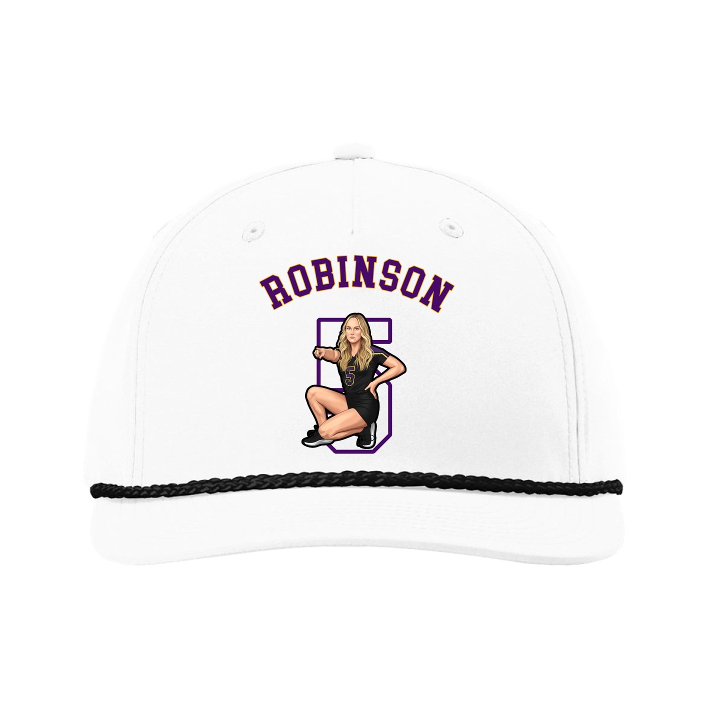 Five-Panel Classic Rope Cap — Shirsey Arch in White